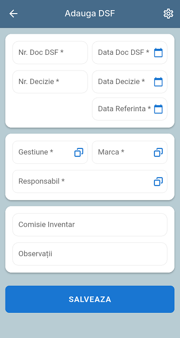 Antet document stoc faptic obiecte inventar