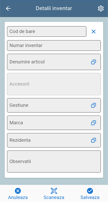 Ecran adaugare pozitie mijloace fixe (Detalii inventar)